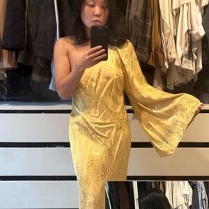 one shoulder backless dress